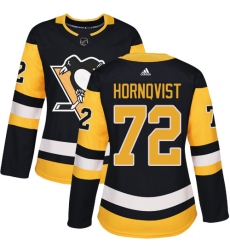 Women's Adidas Pittsburgh Penguins #72 Patric Hornqvist Authentic Black Home NHL Jersey