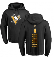 NHL Adidas Pittsburgh Penguins #4 Justin Schultz Black Backer Pullover Hoodie