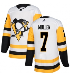 Youth Adidas Pittsburgh Penguins #7 Joe Mullen Authentic White Away NHL Jersey