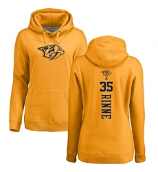 NHL Women's Adidas Nashville Predators #35 Pekka Rinne Gold One Color Backer Pullover Hoodie