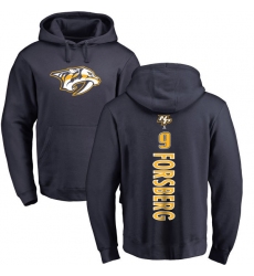 NHL Adidas Nashville Predators #9 Filip Forsberg Navy Blue Backer Pullover Hoodie