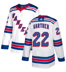 Men's Reebok New York Rangers #22 Mike Gartner Authentic White Away NHL Jersey