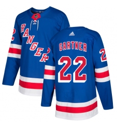 Youth Adidas New York Rangers #22 Mike Gartner Premier Royal Blue Home NHL Jersey