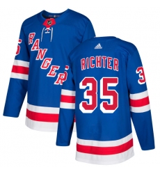 Youth Adidas New York Rangers #35 Mike Richter Premier Royal Blue Home NHL Jersey