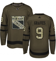 Youth Adidas New York Rangers #9 Adam Graves Premier Green Salute to Service NHL Jersey