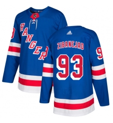 Men's Adidas New York Rangers #93 Mika Zibanejad Premier Royal Blue Home NHL Jersey
