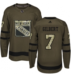Youth Adidas New York Rangers #7 Rod Gilbert Authentic Green Salute to Service NHL Jersey