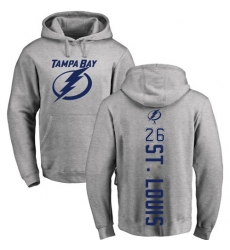 NHL Adidas Tampa Bay Lightning #26 Martin St. Louis Ash Backer Pullover Hoodie