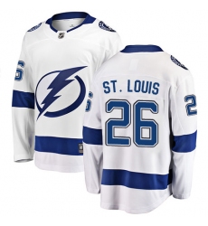 Youth Tampa Bay Lightning #26 Martin St. Louis Fanatics Branded White Away Breakaway NHL Jersey