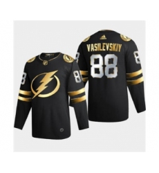 Men's Tampa Bay Lightning #88 Andrei Vasilevskiy Black Golden Edition Limited Stitched Hockey Jersey