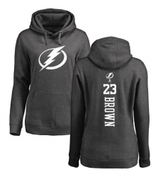 NHL Women's Adidas Tampa Bay Lightning #23 J.T. Brown Charcoal One Color Backer Pullover Hoodie