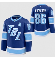 Men's Tampa Bay Lightning #86 Nikita Kucherov Blue 2026 Stadium Series Stitched Jersey