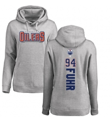 NHL Women's Adidas Edmonton Oilers #94 Ryan Smyth Ash Backer Pullover Hoodie