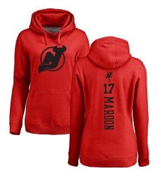 NHL Women's Adidas New Jersey Devils #17 Patrick Maroon Red One Color Backer Pullover Hoodie