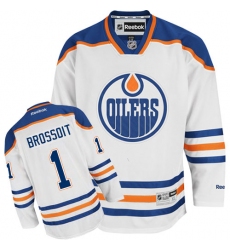 Women's Reebok Edmonton Oilers #1 Laurent Brossoit Authentic White Away NHL Jersey