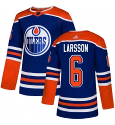 Youth Adidas Edmonton Oilers #6 Adam Larsson Authentic Royal Blue Alternate NHL Jersey