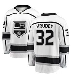 Youth Los Angeles Kings #32 Kelly Hrudey Authentic White Away Fanatics Branded Breakaway NHL Jersey