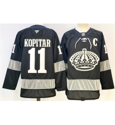 Men's Los Angeles Kings #11 Anze Kopitar Black With C Alternate Stitched Hockey Jersey