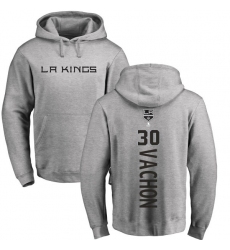 NHL Adidas Los Angeles Kings #30 Rogie Vachon Ash Backer Pullover Hoodie
