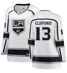 Women's Los Angeles Kings #13 Kyle Clifford Authentic White Away Fanatics Branded Breakaway NHL Jersey