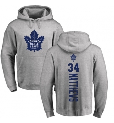 NHL Adidas Toronto Maple Leafs #34 Auston Matthews Ash Backer Pullover Hoodie