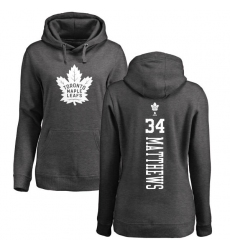 NHL Women's Adidas Toronto Maple Leafs #34 Auston Matthews Charcoal One Color Backer Pullover Hoodie