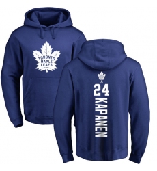 NHL Adidas Toronto Maple Leafs #24 Kasperi Kapanen Royal Blue Backer Pullover Hoodie