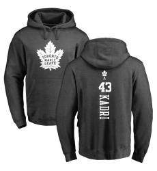 NHL Adidas Toronto Maple Leafs #43 Nazem Kadri Charcoal One Color Backer Pullover Hoodie