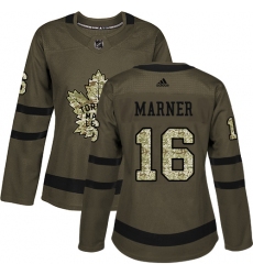 Women's Adidas Toronto Maple Leafs #16 Mitchell Marner Authentic Green Salute to Service NHL Jersey