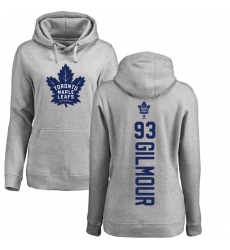 NHL Women's Adidas Toronto Maple Leafs #93 Doug Gilmour Ash Backer Pullover Hoodie