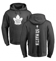 NHL Adidas Toronto Maple Leafs #15 Matt Martin Charcoal One Color Backer Pullover Hoodie