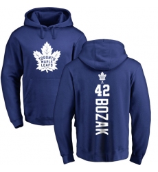 NHL Adidas Toronto Maple Leafs #42 Tyler Bozak Royal Blue Backer Pullover Hoodie