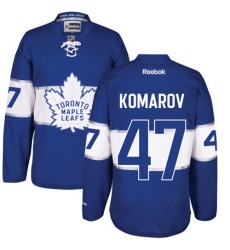 Men's Reebok Toronto Maple Leafs #47 Leo Komarov Premier Royal Blue 2017 Centennial Classic NHL Jersey