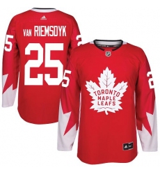 Men's Adidas Toronto Maple Leafs #25 James Van Riemsdyk Premier Red Alternate NHL Jersey