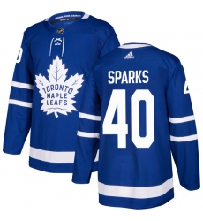Men's Adidas Toronto Maple Leafs #40 Garret Sparks Premier Royal Blue Home NHL Jersey