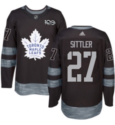 Men's Adidas Toronto Maple Leafs #27 Darryl Sittler Authentic Black 1917-2017 100th Anniversary NHL Jersey