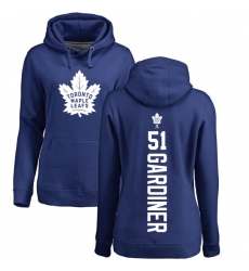 NHL Women's Adidas Toronto Maple Leafs #51 Jake Gardiner Royal Blue Backer Pullover Hoodie