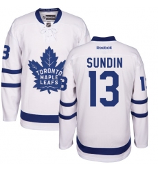 Women's Reebok Toronto Maple Leafs #13 Mats Sundin Authentic White Away NHL Jersey