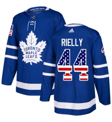 Youth Adidas Toronto Maple Leafs #44 Morgan Rielly Authentic Royal Blue USA Flag Fashion NHL Jersey