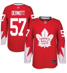 Youth Adidas Toronto Maple Leafs #57 Travis Dermott Authentic Red Alternate NHL Jersey