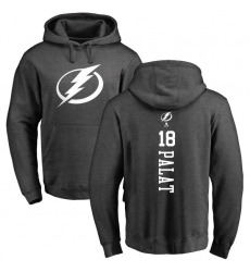 NHL Adidas Tampa Bay Lightning #18 Ondrej Palat Charcoal One Color Backer Pullover Hoodie