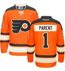 Youth Reebok Philadelphia Flyers #1 Bernie Parent Authentic Orange New Third NHL Jersey