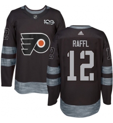 Men's Adidas Philadelphia Flyers #12 Michael Raffl Authentic Black 1917-2017 100th Anniversary NHL Jersey