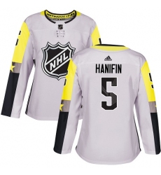 Women's Adidas Carolina Hurricanes #5 Noah Hanifin Authentic Gray 2018 All-Star Metro Division NHL Jersey