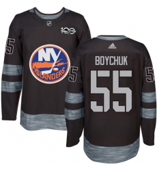 Men's Adidas New York Islanders #55 Johnny Boychuk Premier Black 1917-2017 100th Anniversary NHL Jersey