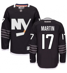Youth Reebok New York Islanders #17 Matt Martin Authentic Black Third NHL Jersey