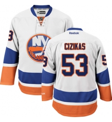 Women's Reebok New York Islanders #53 Casey Cizikas Authentic White Away NHL Jersey