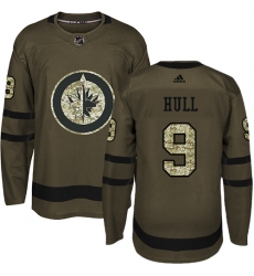 Youth Adidas Winnipeg Jets #9 Bobby Hull Premier Green Salute to Service NHL Jersey