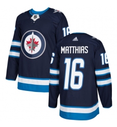 Men's Adidas Winnipeg Jets #16 Shawn Matthias Premier Navy Blue Home NHL Jersey