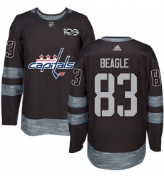 Men's Adidas Washington Capitals #83 Jay Beagle Premier Black 1917-2017 100th Anniversary NHL Jersey